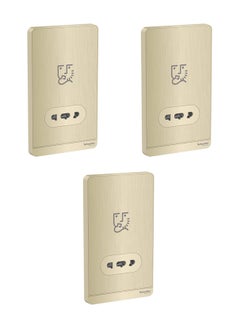 اشتري Schneider Electric AvatarOn E83T727V_GH, shaver socket, 115/240V, 20VA, Metal Gold Hairline - Pack of 3 في الامارات