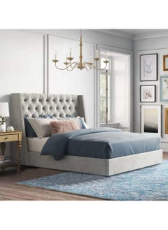 Buy Button Tufted Bed Beige 160Cm in Egypt