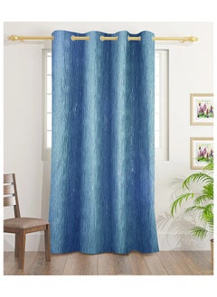 Buy Evelyn Blackout Foil Curtains With Groomets - Polyester- Evelyn Design -Single Window Curtain- Sound, Sunlight And Heat Insulation- 160X140Cm -  Blue in UAE