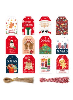 Buy 48 Piece Merry Christmas Gift Tags with Strings in UAE