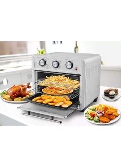 اشتري Air Fryer Oven With Non Stick Coating 1500W 22L With 6 Heating Elements, Rotating Basket & Rotisserie Toaster Grill Oven With Cool Touch Stainless Steel  Self Temperature Control System Silver في الامارات