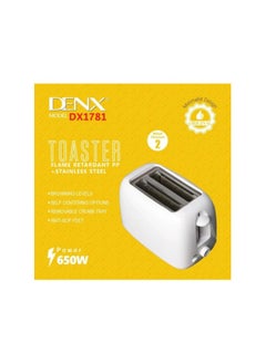 Buy 650W bread toaster with 6 different heat levels for toasting bread in Saudi Arabia