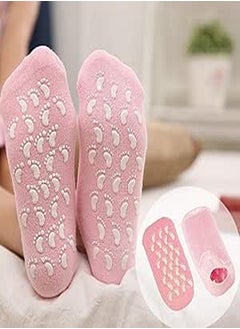 اشتري JINI COLLECTION Silicone Gel Moisturizing Ultra-Soft Spa Socks For Repair Dry ed Feet And Ankles, Skincare, Footful Beauty, Spa Moisturizing Gel Socks,Spa Socks for ed heels (Spa Gel Socks) في مصر