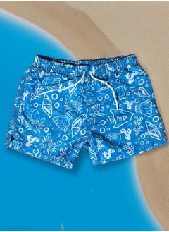 Buy Ocean Printed Polyester Waterproof Swimming Wear, Light Blue. in Egypt