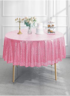 اشتري Glitter Sequin Round Tablecloth for Party Wedding Bridal Baby Shower Home Decorations 180cm في السعودية