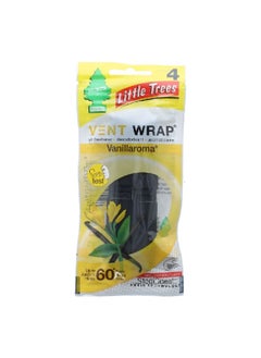 Buy 4-Piece Vanillaroma Scented Vent Wrap Refreshing Air Freshener Black 9.5 x 17.6 x 1.1 cm CTK-52732-24 in Saudi Arabia