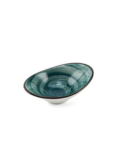 اشتري Color Glaze Porcelain Oval Deep Dish 10x7.3x3.5 cm,Green في الامارات