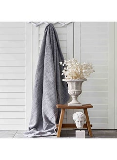 اشتري Karaca Home Siesta Gray Double Cotton Blanket في الامارات