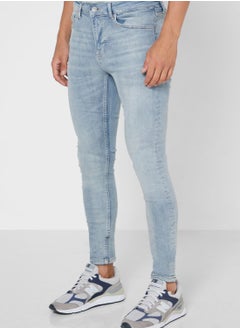 Buy Mid Wash Relaxed Fit Jeans in UAE