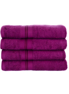 Buy 100% Cotton Ultra Soft Bath Towel Set, 70x140 cm, Quick Dry, Super Absorbent, Antibacterial Treatment, 550 GSM Terry-  Peau-Deuce collection in UAE