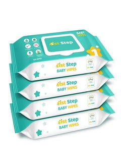 Buy Baby Wet Wipes With Lid Enriched And Aloe Vera And Jojoba Oil (72 Pcs Pack Of 4) in UAE
