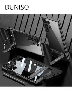Buy Samsung Galaxy S23 Ultra Case, S23 Ultra Slim Stand Case, Galaxy S23 Ultra Case Supports Wireless Charging [Adjustable Stand, Anti-Drop, Anti-Fingerprint, All-Around Protection] Black in Saudi Arabia