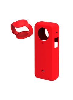 اشتري Compatible Case for Insta360 One X3 | Silicone Carrying Case with Guards Lens Cover Cap | Anti-drop Protective Accessories Cover for Insta360 X3 Action Camera Accessories - Red في الامارات