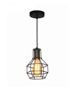 Buy Geometric Vintage Diamond Industrial Chandelier With Metal Cage,Modern Pendant Lamp For Kitchen Living Dining Room Bedroom Hallway in UAE