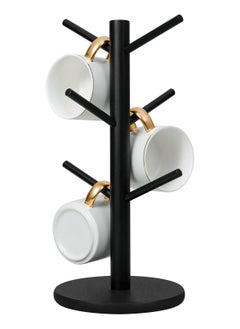 Buy Mug Holder Tree, Coffee Cup Holder with 6 Hooks (Black) in Saudi Arabia