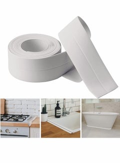Buy Waterproof & Adhesive Caulk Strip Flexible Self Adhesive Tape for Kitchen Bathroom Bathtub Toilet Wall Floor Self Adhesive Caulk Strip Tile Sealer Moisture Mold Protector White 1PCS in UAE