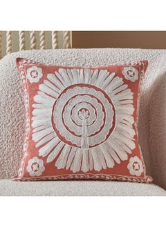 Buy Cancun Crewel Medallion Embroidered Cushion Cover 45 x 45 cm in Saudi Arabia