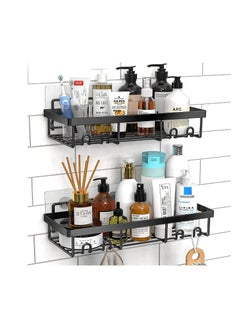 اشتري Self Adhesive Black Bathroom Shelves Basket, Home Farmhouse Wall Shower Inside Organization في الامارات