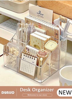 اشتري Acrylic Desk Organizer, 5 Compartments  Pencil Organizer, Multiple Functional Pen Holder, Desktop Stationery and  Accessories Organizer Caddy for Office School Home & Art Supplies في الامارات