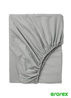 Buy Fitted sheet light grey 160x200 cm in Saudi Arabia