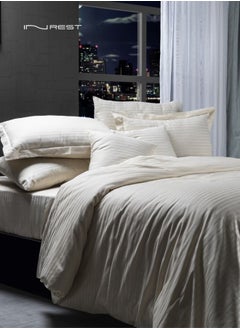 Buy Berlin Single Duvet Set Light Beige (Without Filling) 100% Cotton 4 Pieces in Saudi Arabia