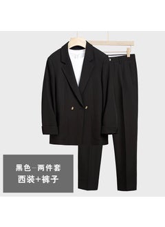 Buy Casual Japanese Drape Mens Suit Set Spring Black [suit]] in UAE