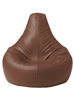 Buy Faux Leather Tear Drop Recliner Bean Bag with Filling Brown in UAE