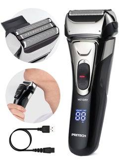 Buy Foil Electric Shaver for Men Face Electric Razor for Shaving Face Cordless Rechargeable Beard Shaver Waterproof LED Display Wet Dry Use in Saudi Arabia