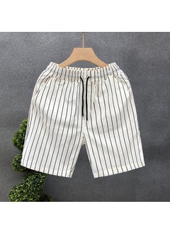 اشتري Fashion Striped Shorts Men Summer Slim Fit 2024 Casual Knee-length D124 white في السعودية