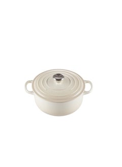 Buy Le Creuset Signature Meringue Cast Iron 24cm Round Casserole in Saudi Arabia