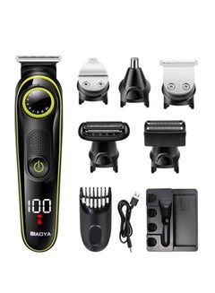 Buy 5 in 1 Rechargeable USB Multi-function Shaver Trimmer Men's Beauty 5 Floating Nose Hair Trimmers Men's Facial Shaver Green Set Black/Green in UAE