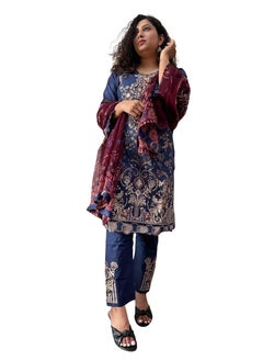 اشتري 3 pc Ethnic Suit set-Blue في الامارات