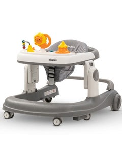 اشتري Astro 2 In 1 Baby Walker Round Kids Walker With 3 Adjustable Height Musical Toy Bar Baby Push Walker With Speed Adjustable Wheels Walker For Baby 6 To 24 Months Boys Girls Grey في الامارات