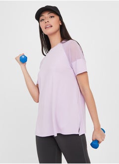 Buy Shoulder Mesh Panel Insert Oversized Yoga Active Top in Saudi Arabia