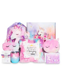 Buy Unicorn Gift Set for Girls Unicorn Toys for Girls Birthday Parties Gift Box with Blanket Bag and Cups in UAE
