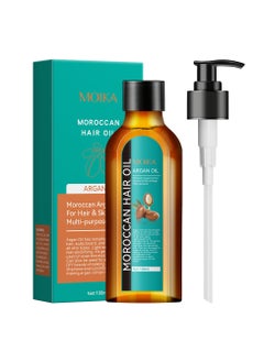 Buy MOIKA Argan Oil 100ml | 100% Pure Moroccan Organic Argan Oil for Hair Growth, Face & Body | Cold Pressed Active Argan Oil of Moroco | Treatment For Damaged Hair & Dry Skin, Beard Nails and Skin in UAE