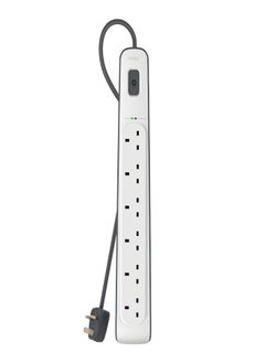 اشتري Belkin 6 Way Surge Protection Power Strip 2M Long Cord في السعودية