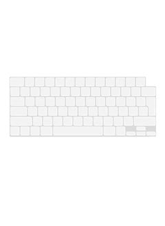 Buy English UK Layout Silicone Keyboard Cover Skin for M2 MacBook Air 13.6 inch 2022 A2681 & MacBook Pro 14 inch 2022 2021 A2442 M1 & MacBook Pro 16 inch 2022 2021 A2485 M1 Clear White in UAE