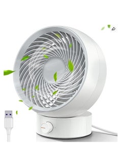 Buy New USB Desk Fan, Small Personal Desktop Table Fan with Strong Wind, Quiet Operation Portable Mini Fan for Home Office Bedroom Table and Desktop (White) in UAE