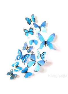 Buy 12 Pcs 3D Butterfly Wall Sticker, Detachable Mural DIY Self-adhesive Suitable For Home Room And Kindergarten Wall Decoration in UAE