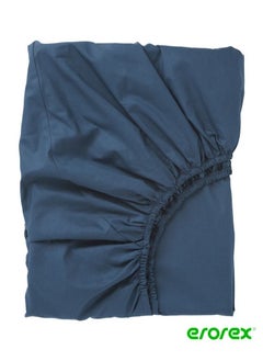 اشتري Fitted sheet dark blue 90x200 cm في السعودية