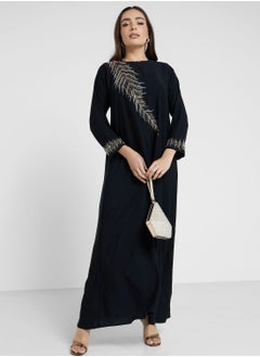 اشتري Embellished Closed Abaya With Sheila في الامارات