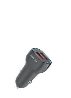 Buy Green Lion Car Charger QC18w+QC 18w Total 36w USB-Type c cable 1m Black/Orange in UAE