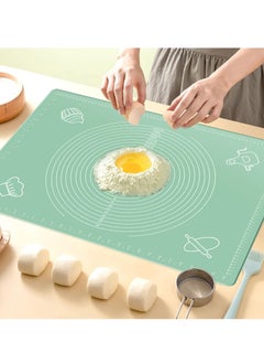 اشتري Silicone Baking Mat, Reusable & Nonstick Bakeware Mats with High Edge, Square Cake Mat, Pastry Board Rolling Dough Mats for Cookies, Macarons, Bread and Pastry(50*70cm，Green) في الامارات