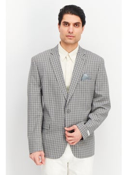 Buy Men Slim Fit Patterned Casual Blazer, Grey in UAE