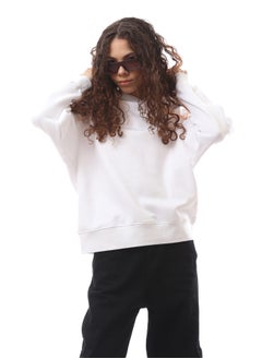 Buy White Solid Sip On Regular Fit Hoodie in Egypt