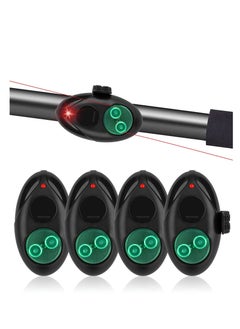 اشتري 4 PCS Fishing Bite Alarm Indicator, LED Light Fishing Bite Alarms Bell Electronic Adjustable Sound Volume Sensitive Digital Sound Alert on Fishing Rod for Daytime Night Carp Fishing Outdoor في السعودية