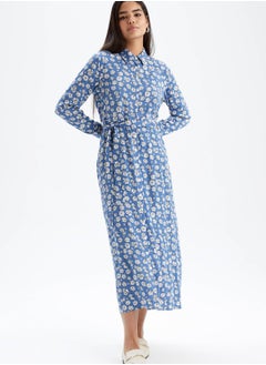 Buy Belted Floral Print Dress in UAE