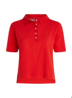 Buy Women's 1985 Collection Regular Fit Polo, Red in UAE