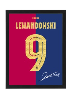 اشتري Robert Lewandowski Barcelona Autographed Jersey - Framed Poster 30x40cm - Football Memorabilia, Soccer Collectible, Gift for Fans في الامارات